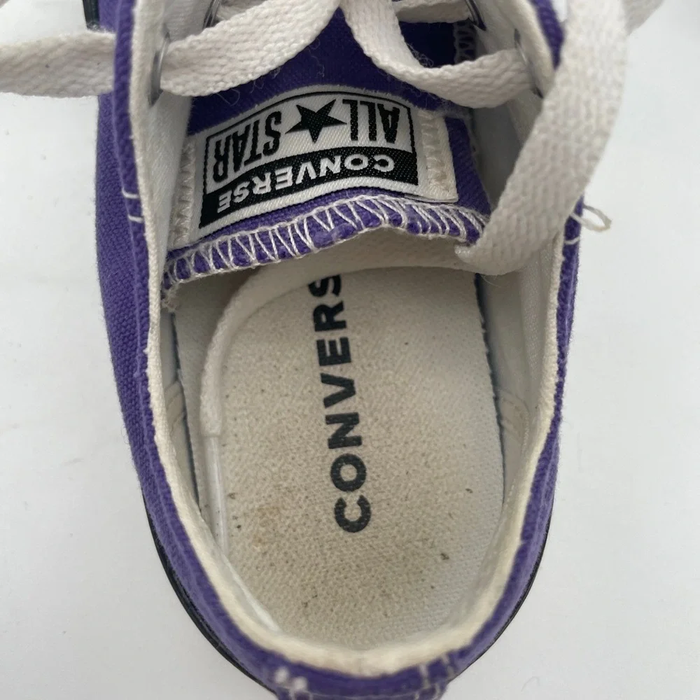 Converse 337837F Purple Canvas Low Top youth Kids All Star Sneakers‎ Size US 1